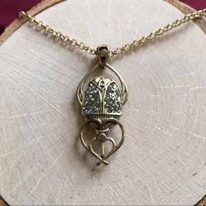 ModCloth Necklace with Rhinestone-Beatle Pendant